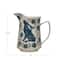 Hello Honey® 10" Blue & Cream Painted Rabbit & Florals Stoneware Pitcher